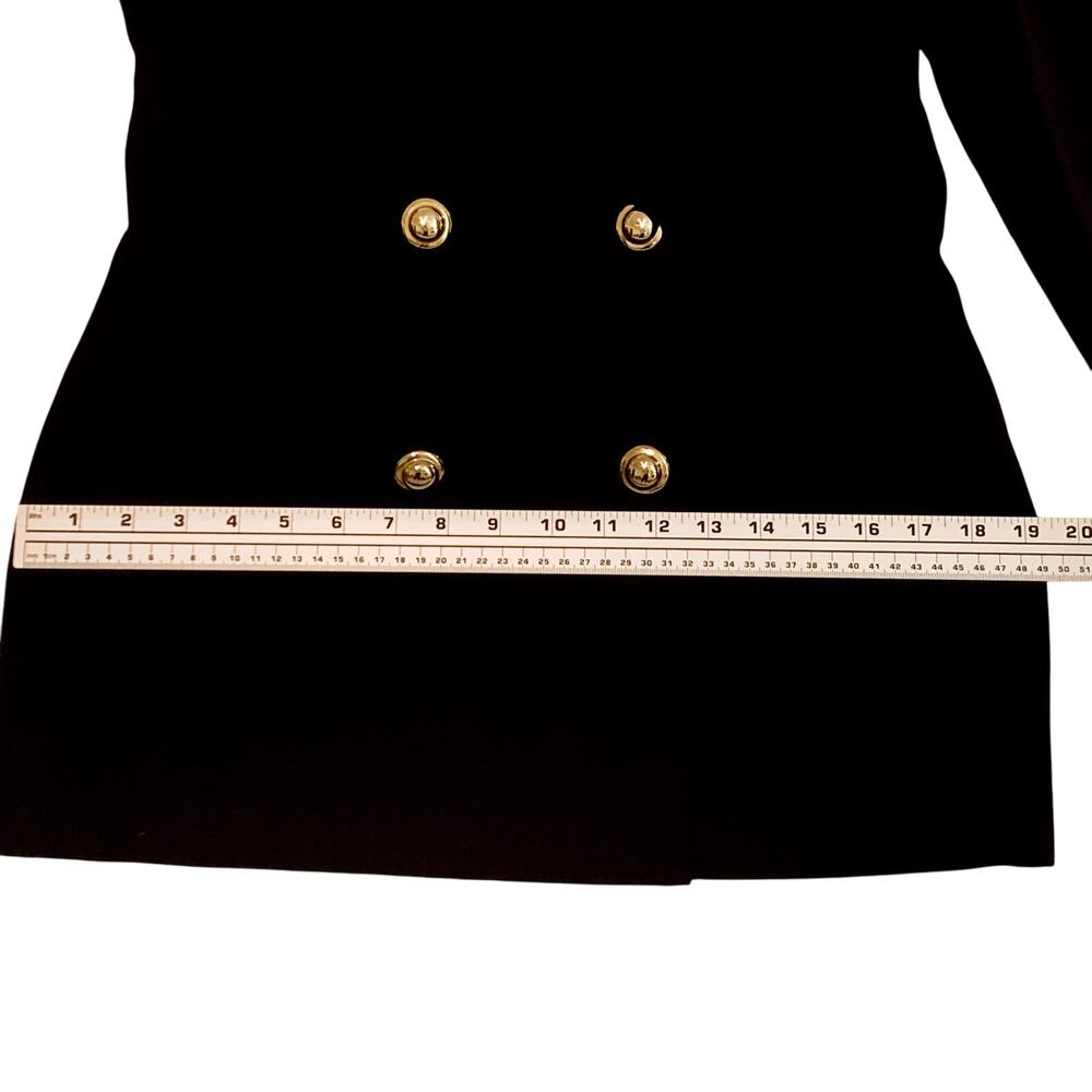 Lois Snyder/ Dani Max Womens Black Suit Jacket Size 10 Double Breasted Blazer - Picture 8 of 12